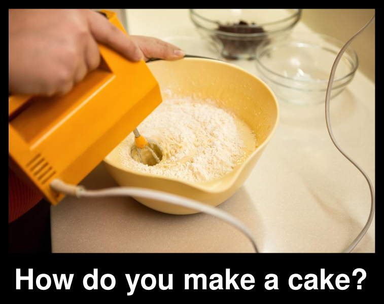 生产蛋糕也是一门技术：面粉、搅拌机、劳动等投入转化为产出（How do you make a cake?）